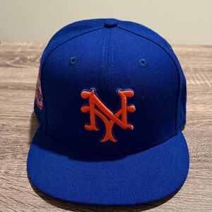 Men's Blue and Orange Baseball Cap